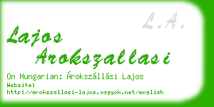 lajos arokszallasi business card